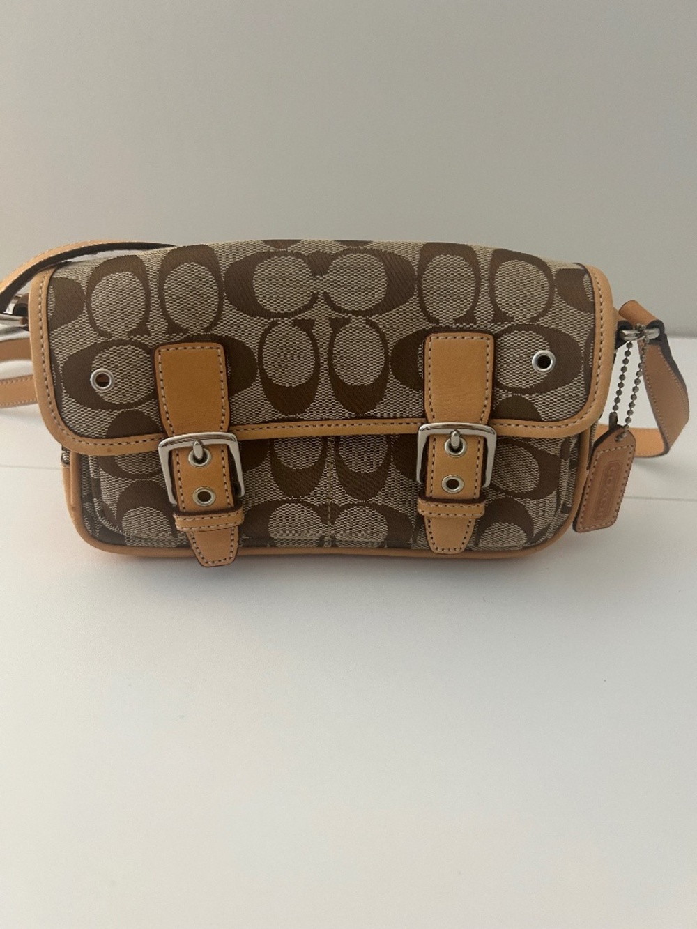 COACH Shoulder Bag Canvas Brown All-Over Print K043-6844